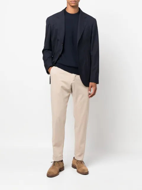Fedeli long-sleeved ribbed-hem jumper