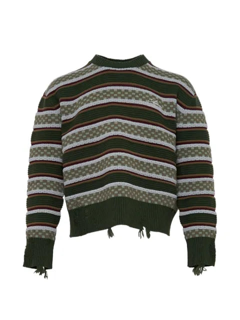 AMIRI striped distressed sweater