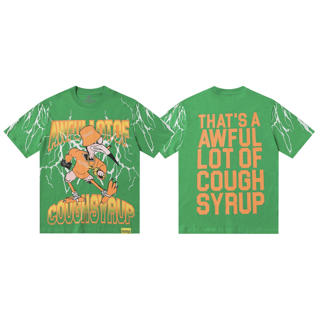 THAT'S A AWFUL LOT OF COUGH SYRUP Lightning Cartoon Graphic T-Shirt