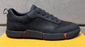 Louis Vuitton Black Low-Top Sneakers with Red Accents