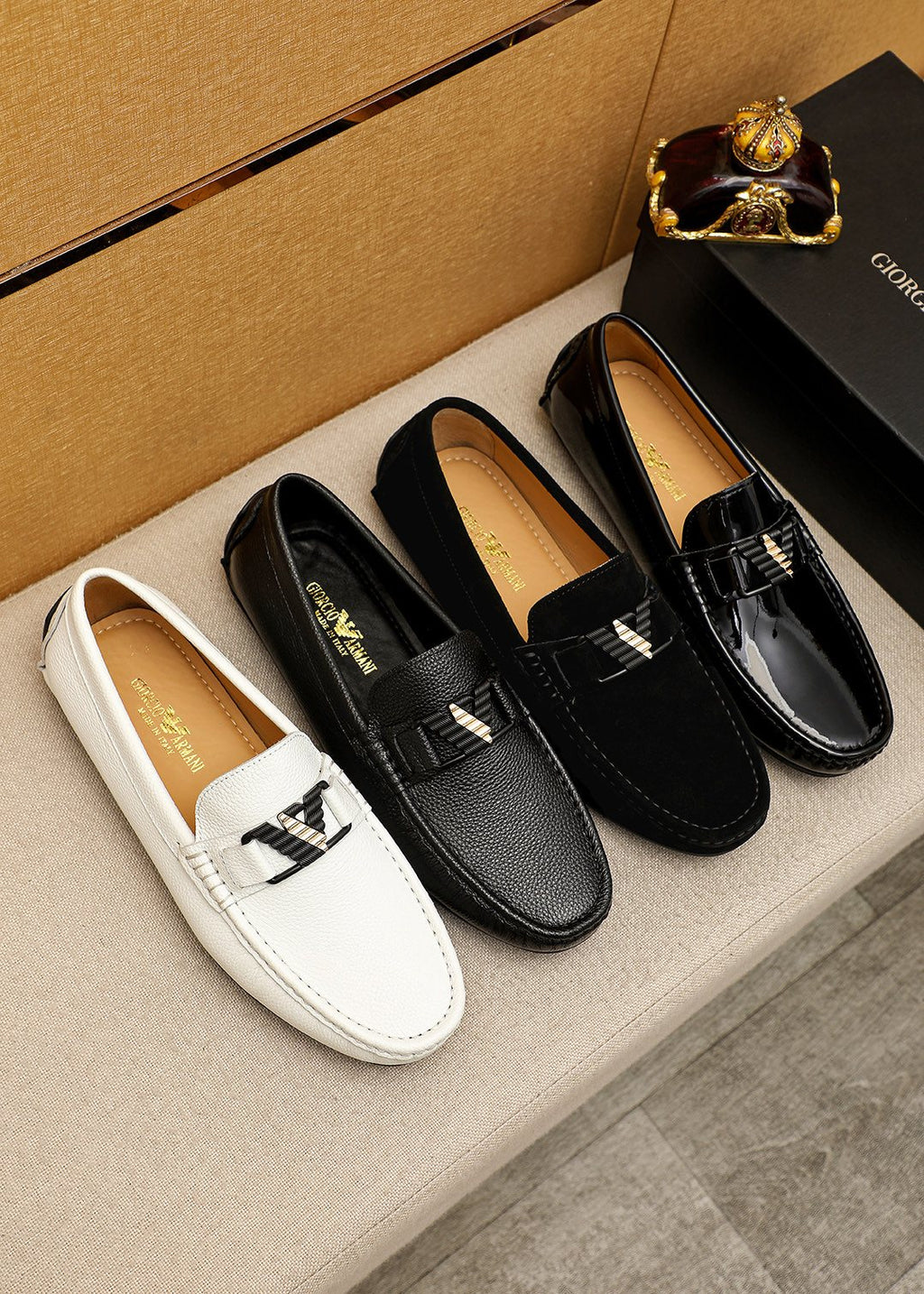 Prada Black Metal Bar Loafers