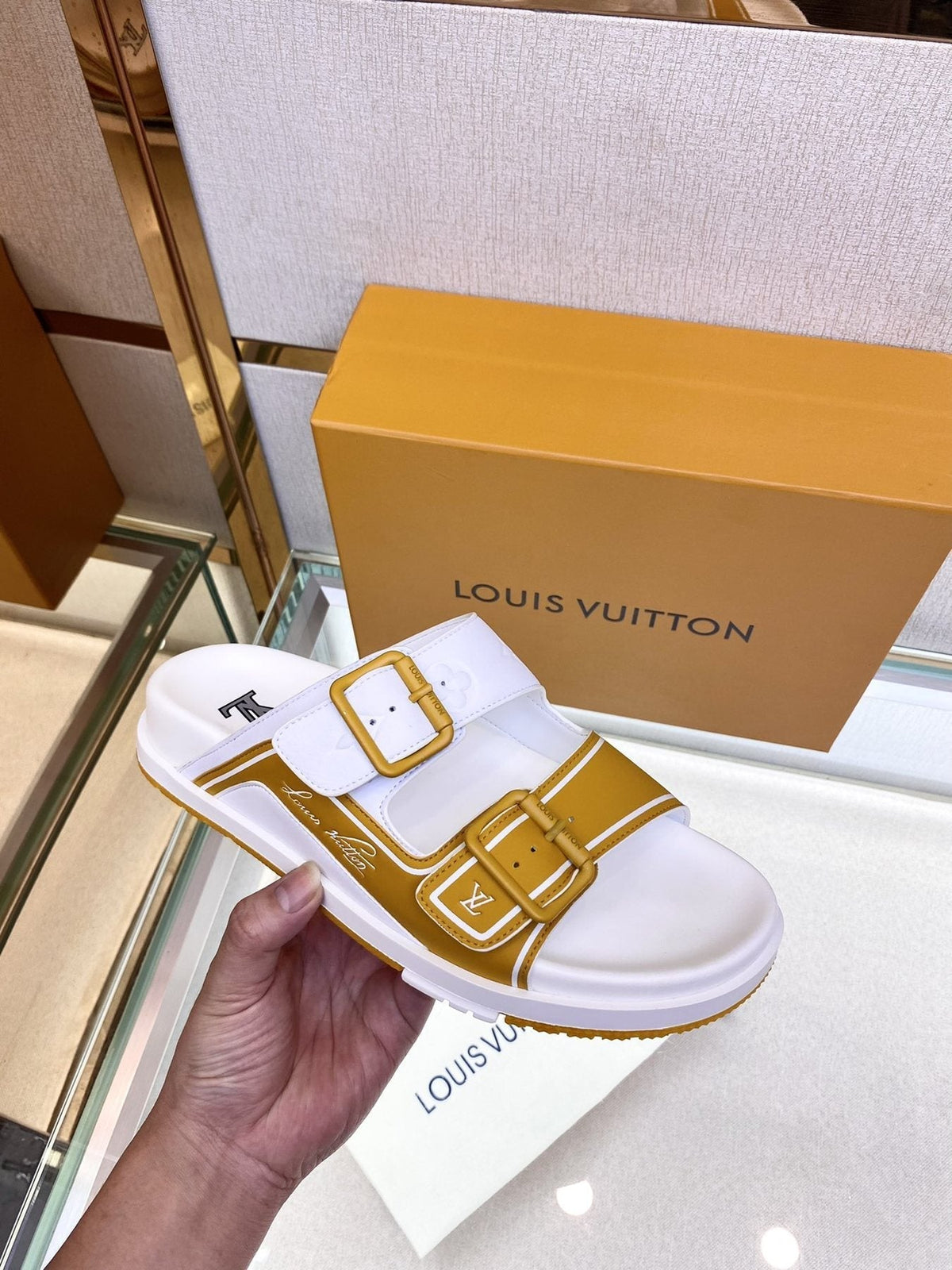 Louis Vuitton Double-Strap Slide Sandals - Open Toe